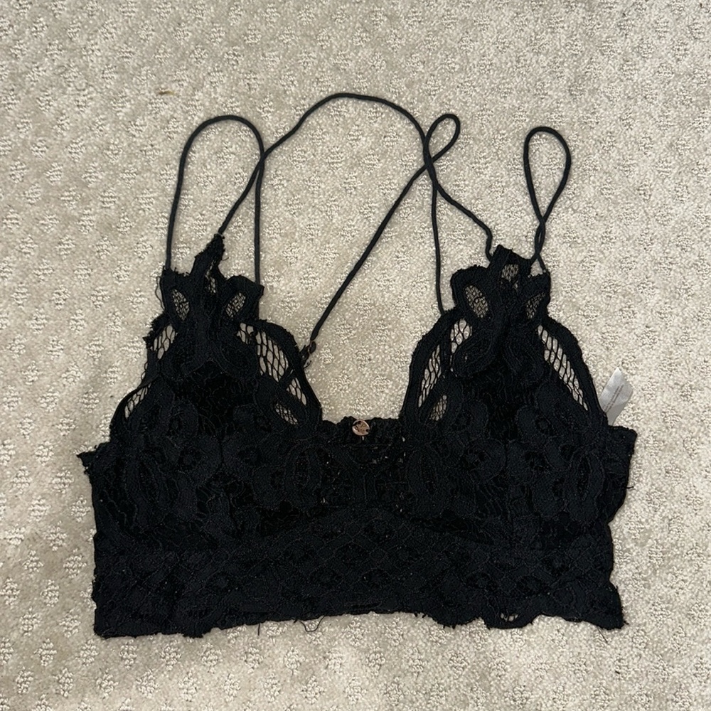 Freepeople black lace bralette